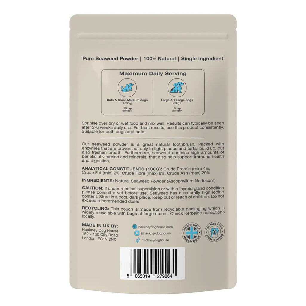 Single Pack | Plaque Seaweed Powder Food For Dogs | 80 Servings - TOODIPET