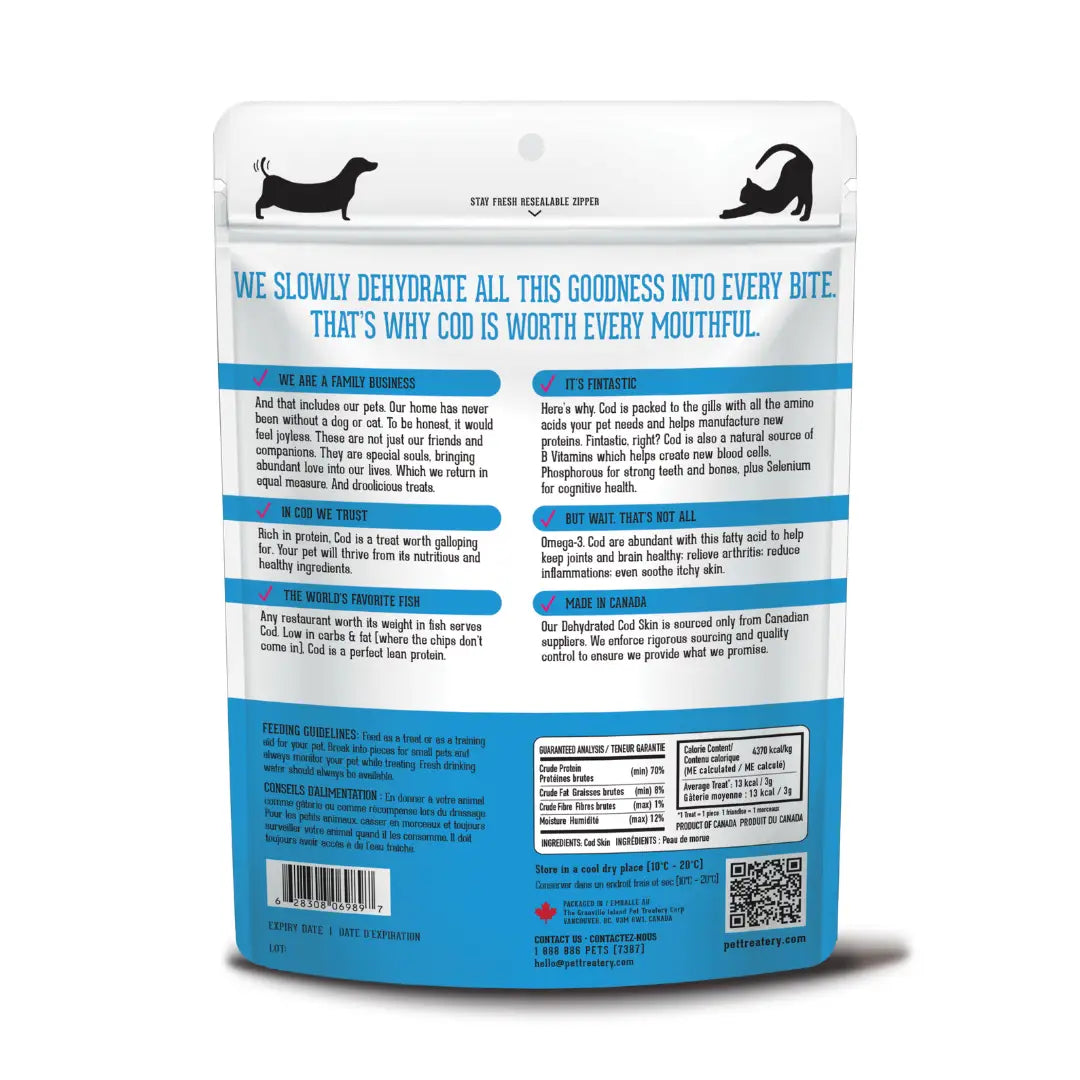 Cod Skin Dehydrated Pet Treats: High-Protein & Low-Calorie - TOODIPET