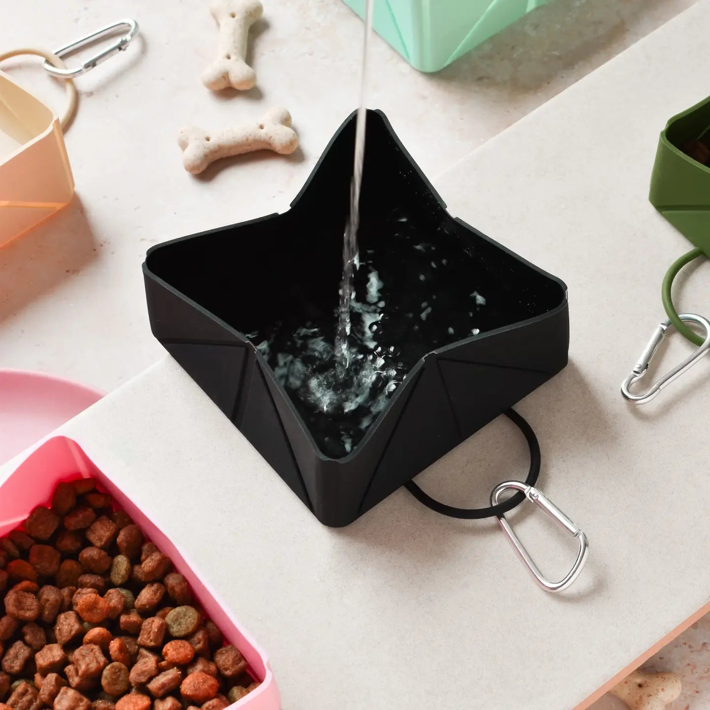 Foldable Travel Bowl Puppy- Black