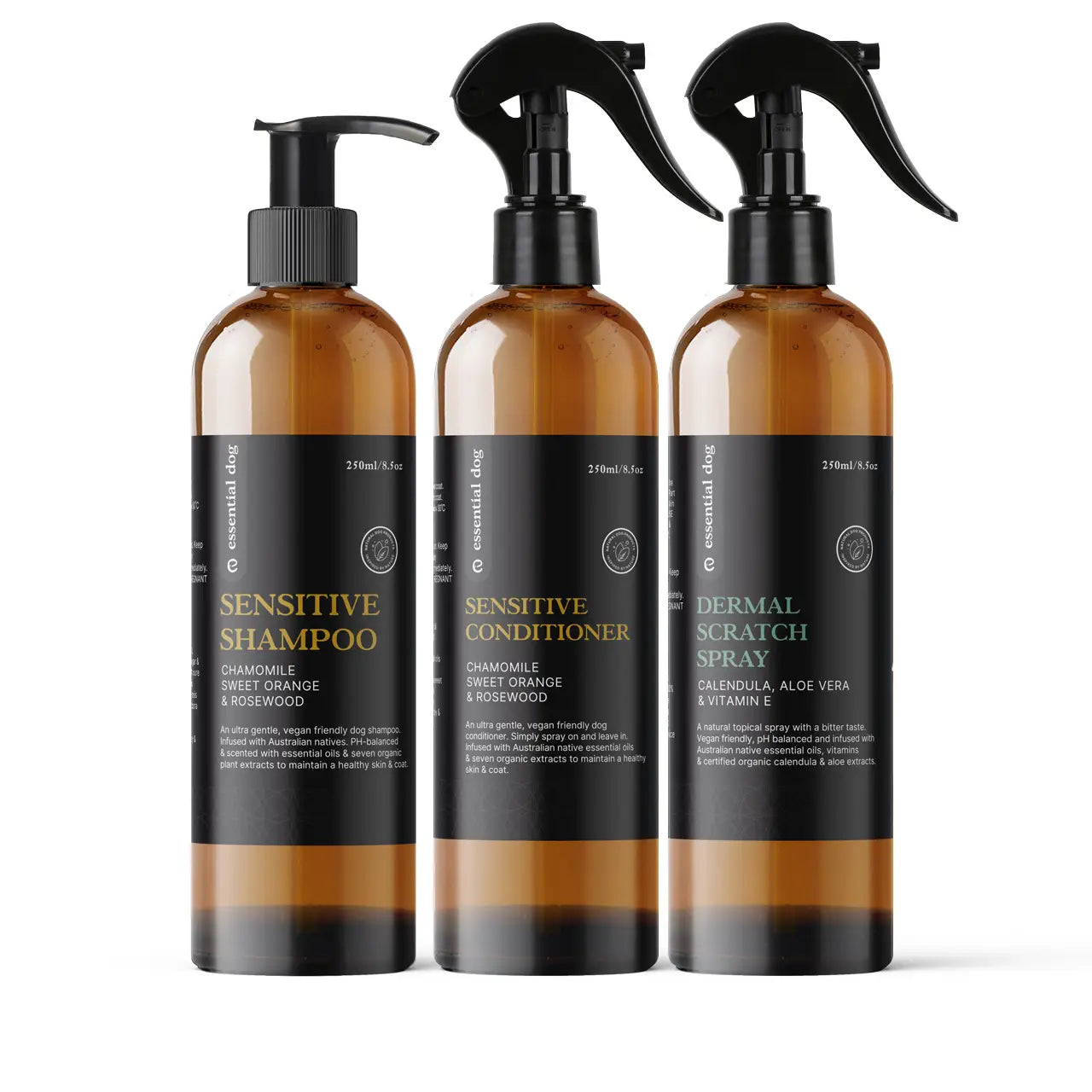 Pack Dog Shampoo, Conditioner & Dermal Itch Spray Sensitive Skin - TOODIPET