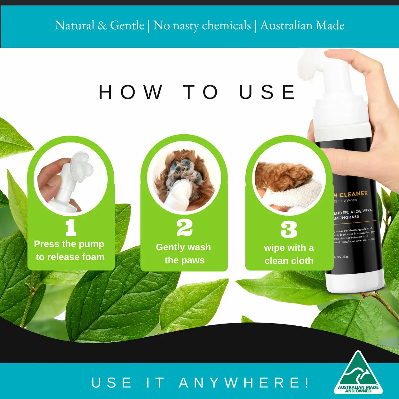 Paw and Body Cleaner without rinsing (lavender and lemongrass) - TOODIPET
