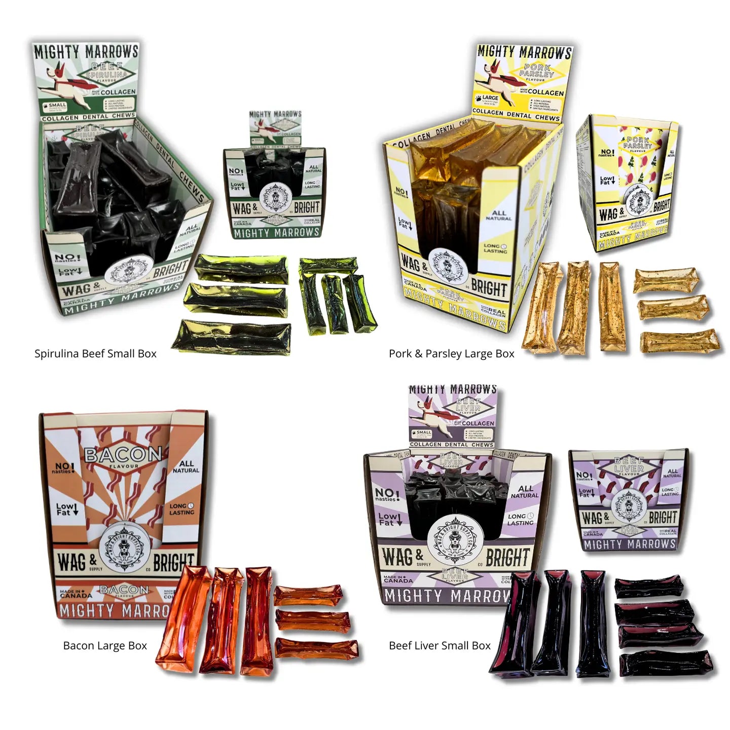 Mighty Marrows - Collagen Dental Chews Bacon Puppy Bone - TOODIPET