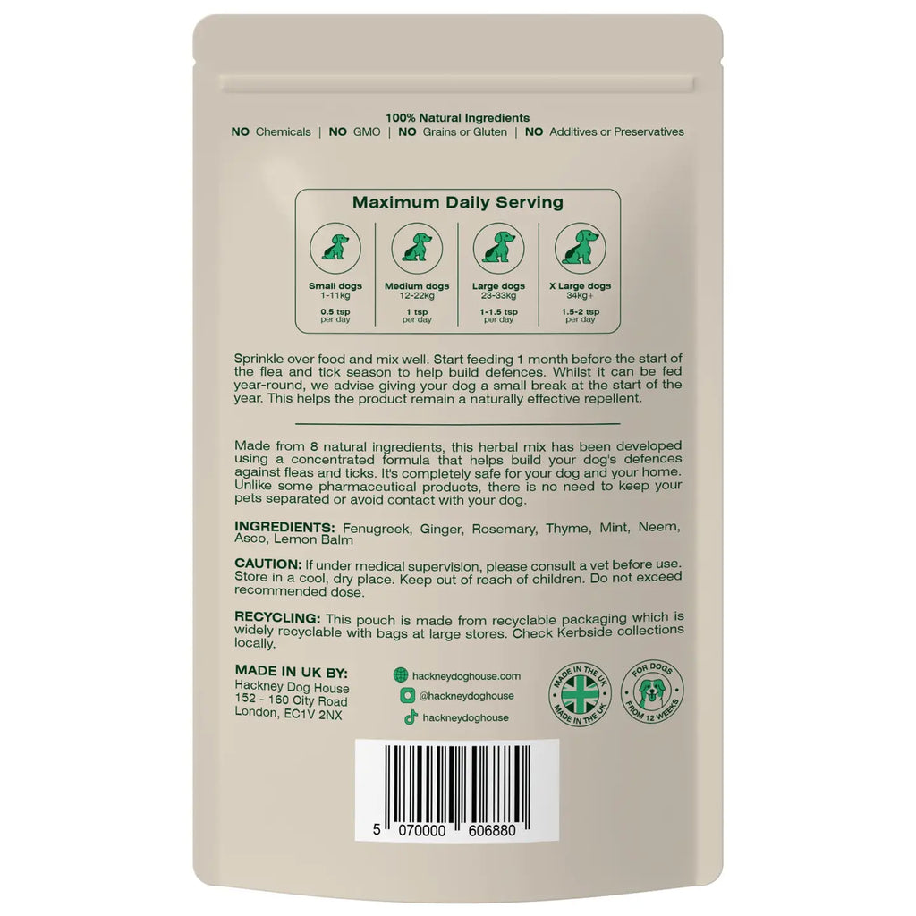 Natural Flea and Tick Powder Food For Dogs - TOODIPET