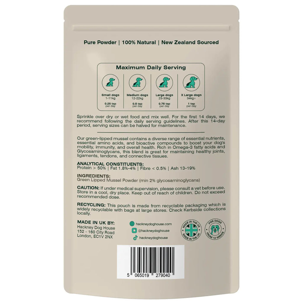 Green Lipped Mussel Powder Food For Dogs - TOODIPET