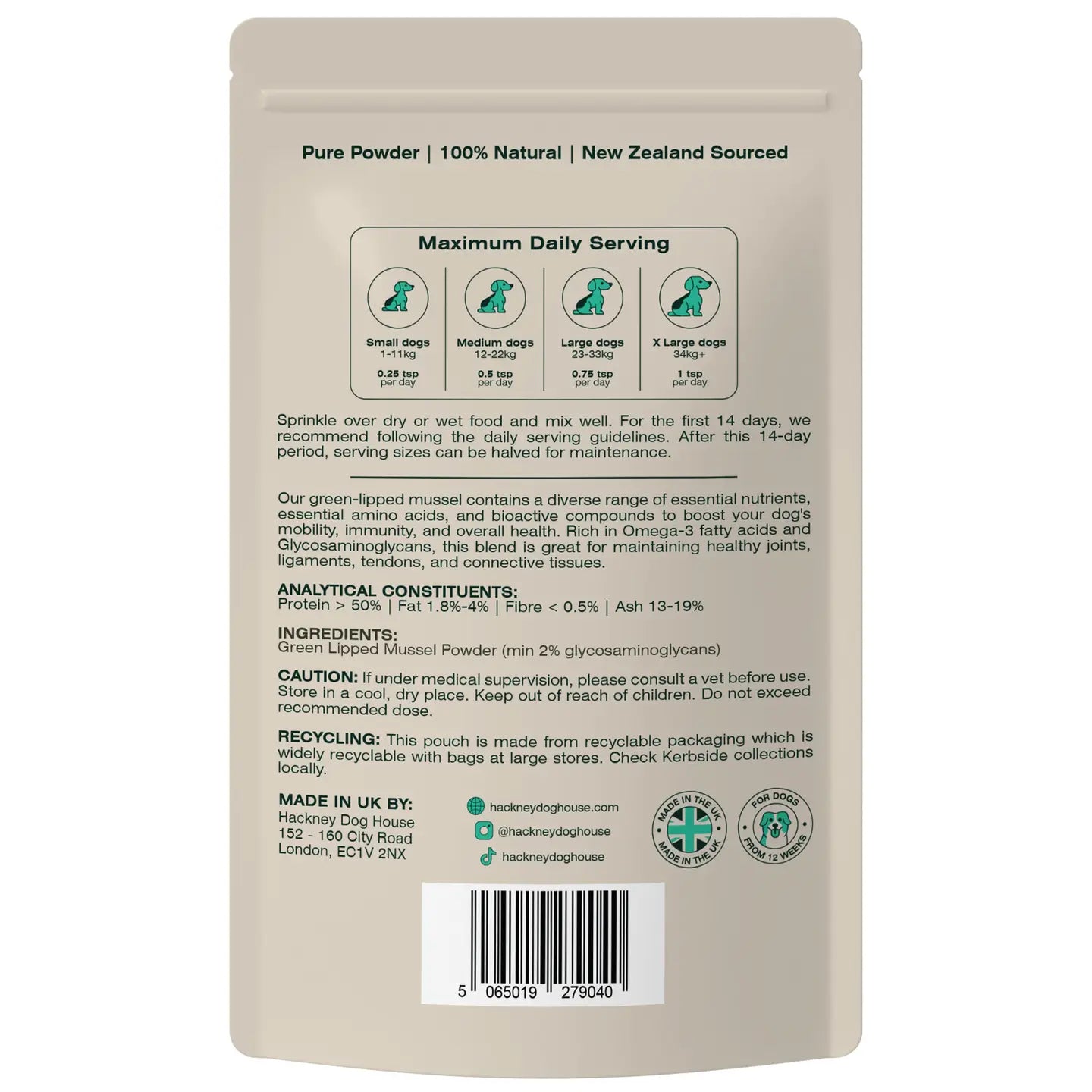 Green Lipped Mussel Powder Food For Dogs - TOODIPET