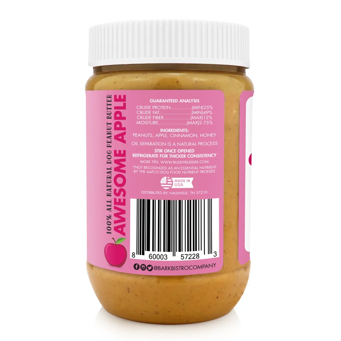 Dog Peanut Butter Awesome Apple Buddy Budder Bark Bistro - TOODIPET